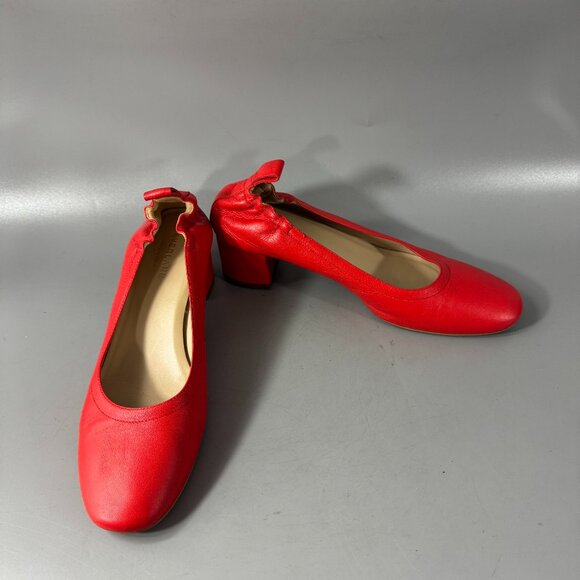 Everlane Women's Red The Italian Leather Day Heel Size 7 1/2 - Picture 2 of 15